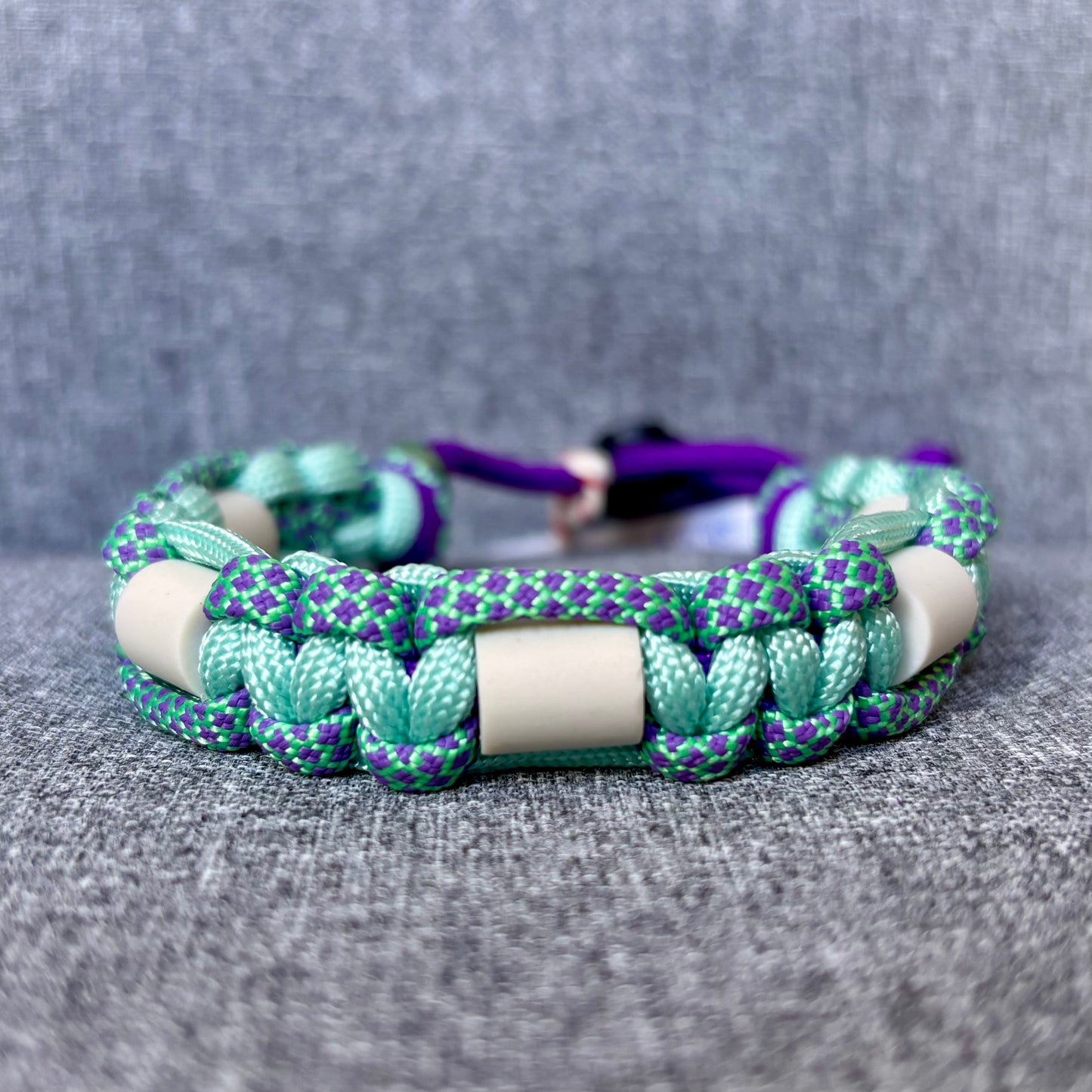 Anti vlooien en tekenband 20-30 cm mint met paars mix