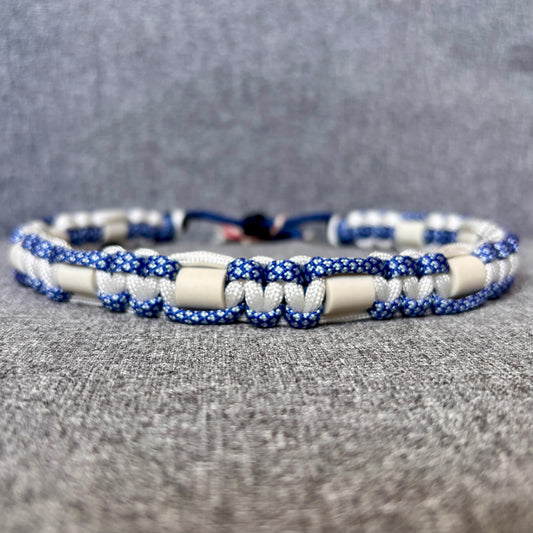 Anti vlooien en tekenband 40-50 cm wit met blauw mix