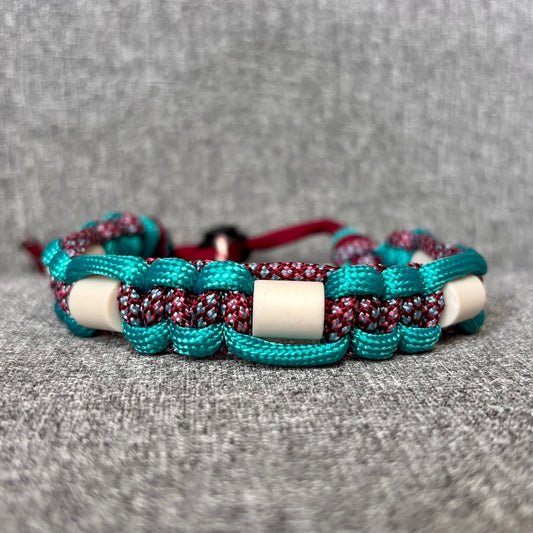 Anti vlooien en tekenband 20-30 cm bordeaux met aqua