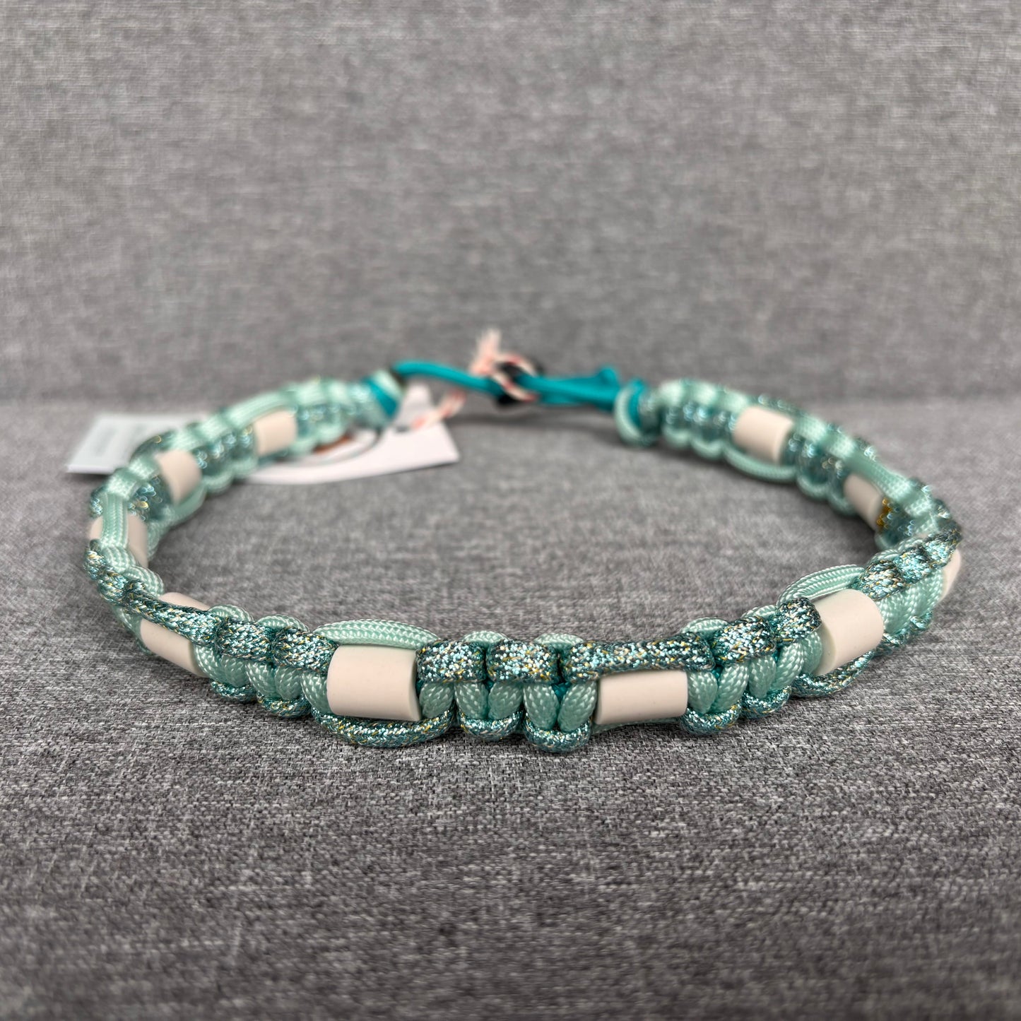 Anti vlooien en tekenband 40-50 cm mint met glitters