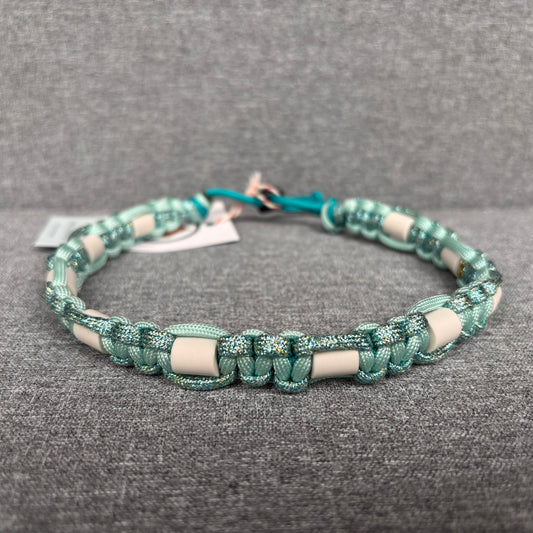Anti vlooien en tekenband 40-50 cm mint met glitters