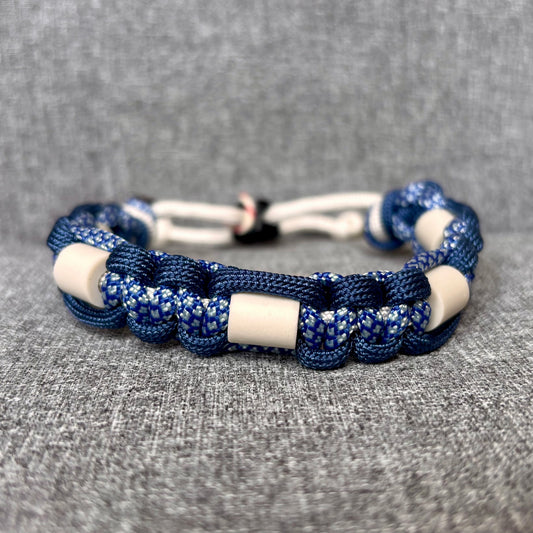 Anti vlooien en tekenband 20-30 cm blauw met wit