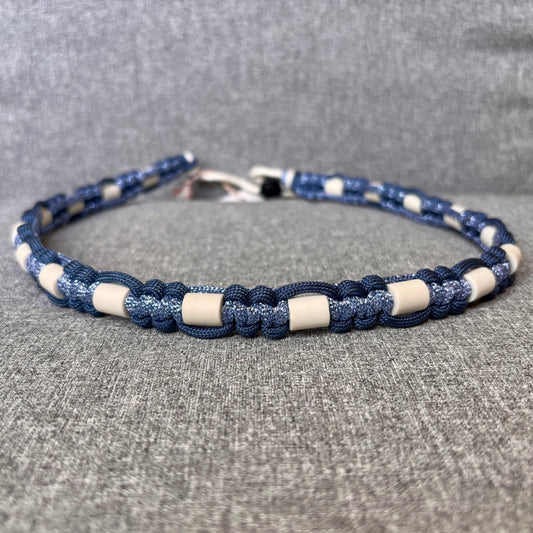 Anti vlooien en tekenband 60-70 cm blauw met glitters