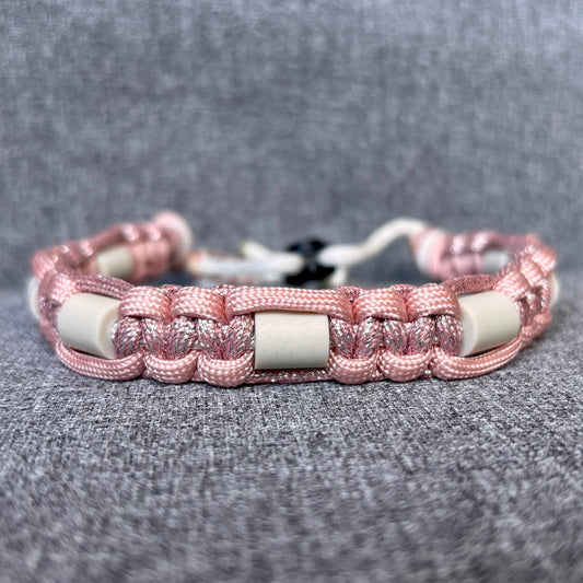 Anti vlooien en tekenband 30-40 cm roze met glitter