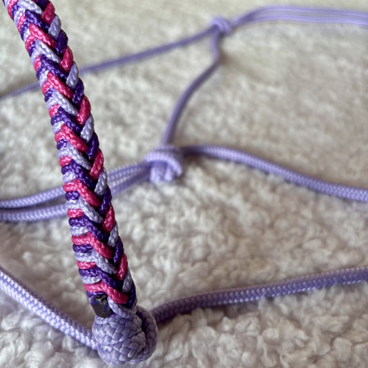 Touwhalster gevlochten neusstuk bright lila, acid paars, fuchsia